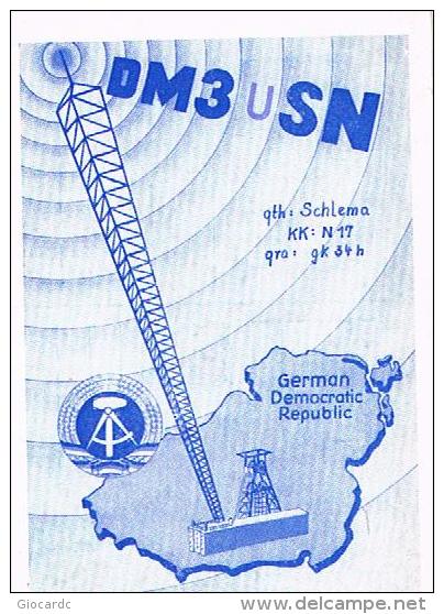 QSL CARD - GERMANIA EST (EAST GERMANY) DDR -1972 KARL MARX STADT, MAP   - RIF. 40 - Radio Amatoriale