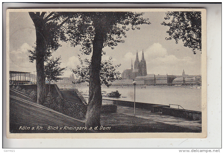 5000 KÖLN - DEUTZ, Rheinpark, Blick Auf Den Dom, 30er Jahre - Koeln