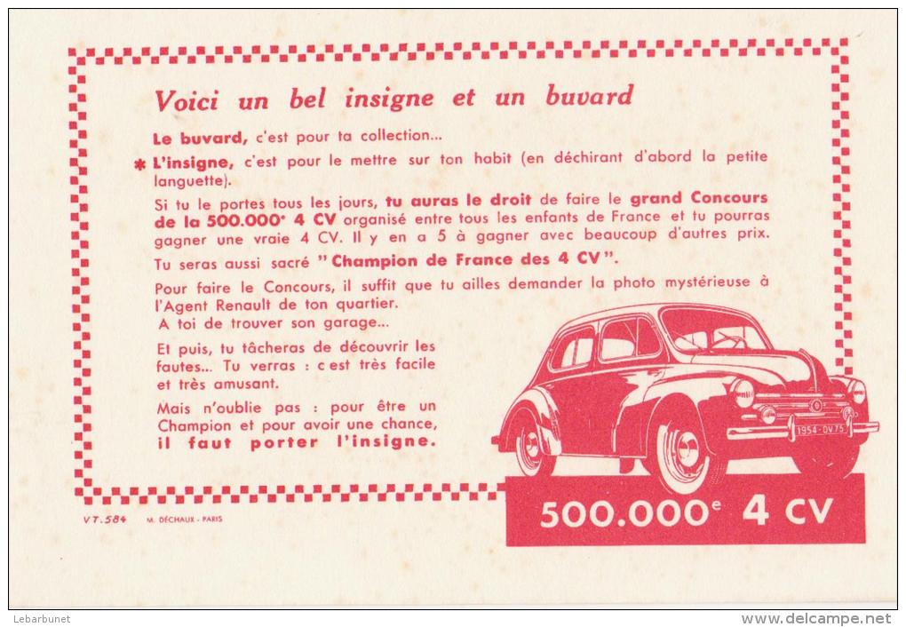 Buvard Ancien  "Automobile 4CV " - Automóviles