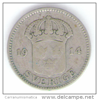 SVEZIA 25 ORE 1914 AG SILVER - Suecia