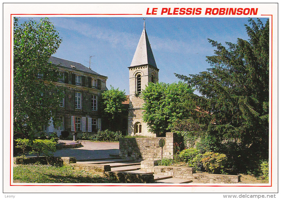 CPM Du PLESSIS ROBINSON (92) - L' Eglise ST JEAN BAPTISTE Et La MAIRIE - - Le Plessis Robinson