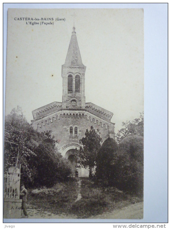 CASTERA-les-BAINS  (Gers)  :  L'EGLISE  (Façade) - Castera