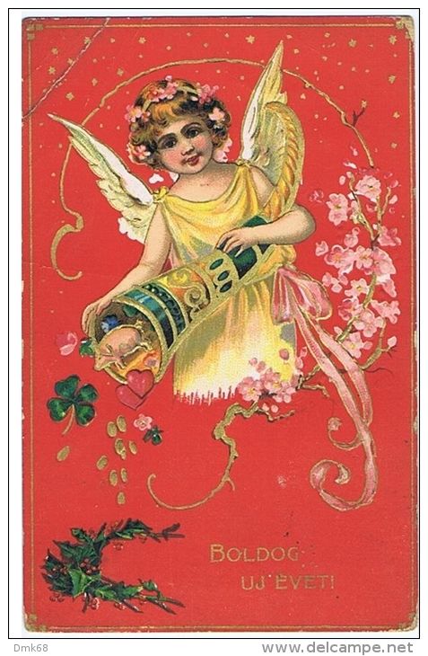 1910s EMBOSSED  POSTCARD -ANGEL WITH LUCKY HORN - N. 3404 - ...-1850 Prephilately