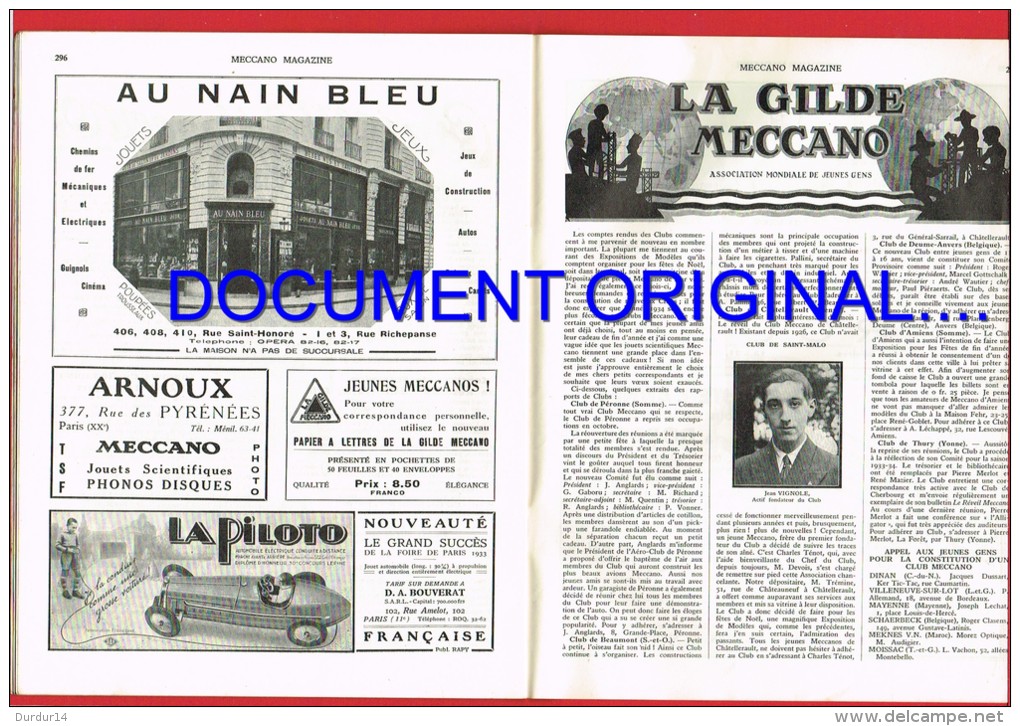 1 Magasine 40 Pages... MECCANO De 1933 ( Jouets....) - Publicités