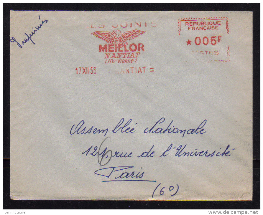 87 - HAUTE VIENNE / E.M.A. " Les Joints MEILLOR - NANTIAT " / Enveloppe 1956 - 1921-1960: Période Moderne