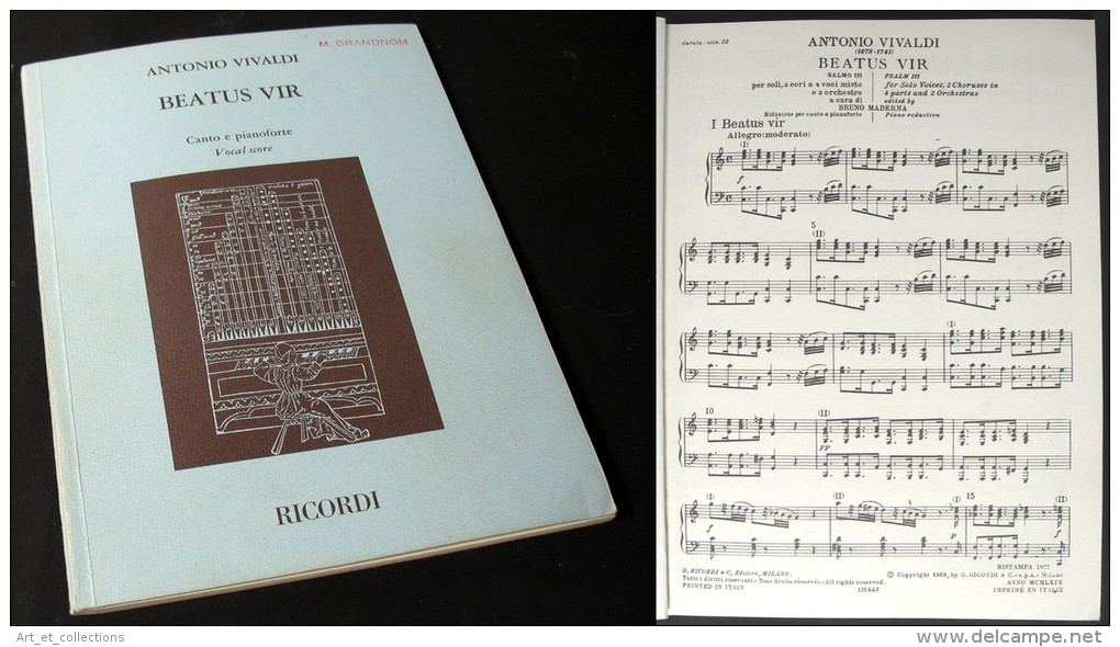 Partition Du « BEATUS  VIR (Salmo 111)» D’Antonio VIVALDI - Chant Chorale