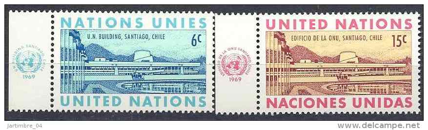 1969 NATIONS UNIES 188-89* Edifice Au Chili, Charnières - Unused Stamps