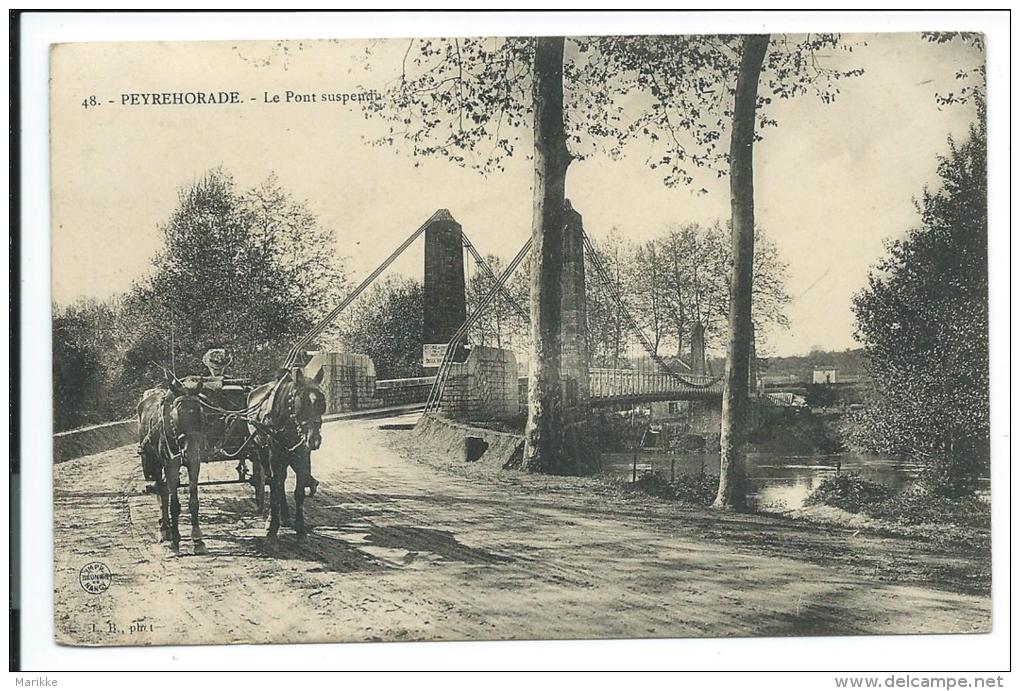 Peyrehorade, Pont Suspendu, Attelage, Bon état, Voir Les Deux Photos. - Peyrehorade