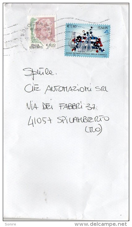 2013 ITALIA STORIA POSTALE ANNO INTERNAZIONALE DELLA CHIMICA --R126 - 2011-20: Oblitérés