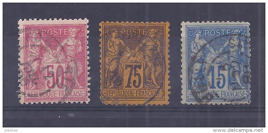 France YT° 98+99+101 - 1876-1898 Sage (Type II)