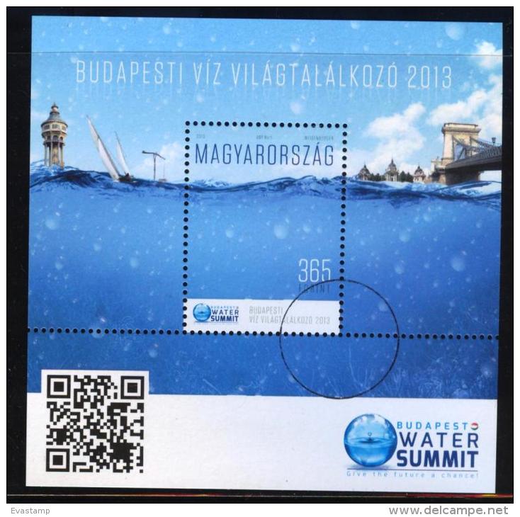 HUNGARY-2013. - SPECIMEN - Budapest Water Summit With QR Code - Probe- Und Nachdrucke