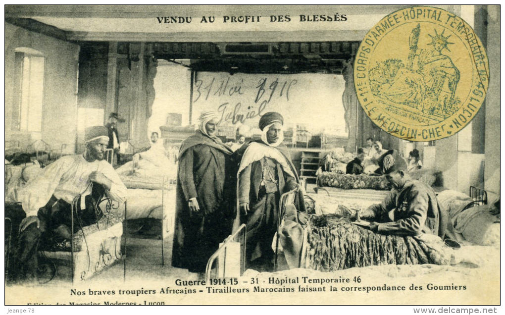 Carte Postale Ancienne (CPA) - Franchise Militaire Hôpital Temporaire De Luçon - 1915 - Oorlog 1914-18