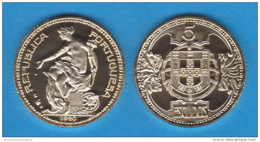 EXTREMELY RARE!!! PORTUGAL 5 ESCUDOS 1.920 GOLD UNC PROOF T-DL-10.607 COPY Austra. - Portugal