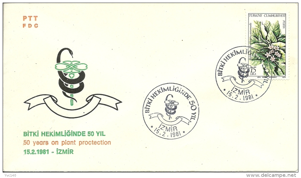 Turkey; Special Postmark 1981 50 Years On Plant Proctection - Plantas Medicinales