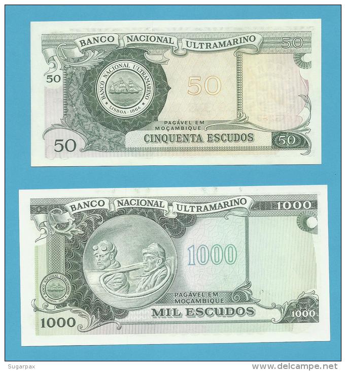 MOZAMBIQUE - 50 + 1000 ESCUDOS - ND ( 1976 ) - UNC. - Mozambique