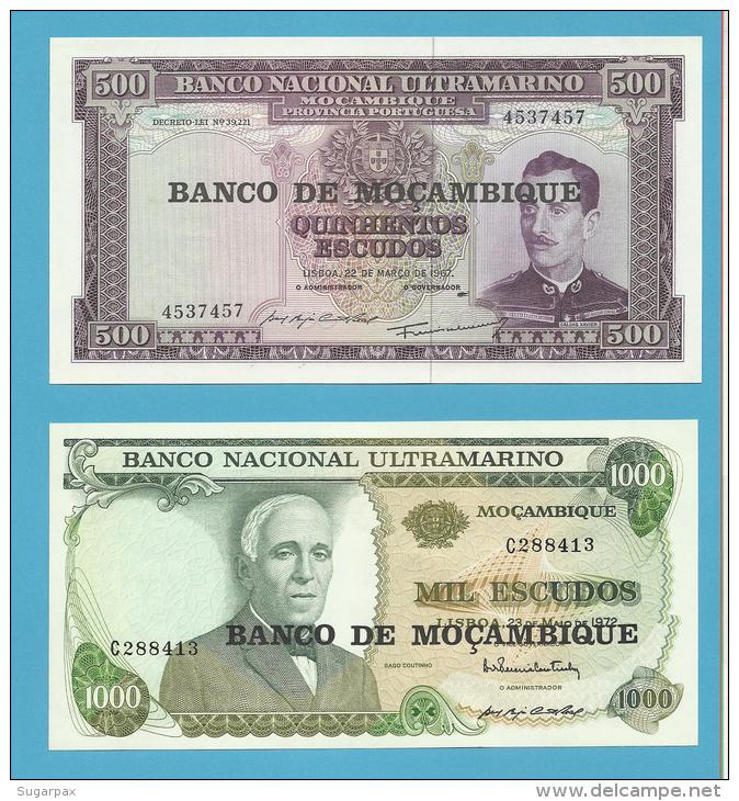 MOZAMBIQUE - 500 + 1000 ESCUDOS - ND ( 1976 ) - UNC. - Mozambique