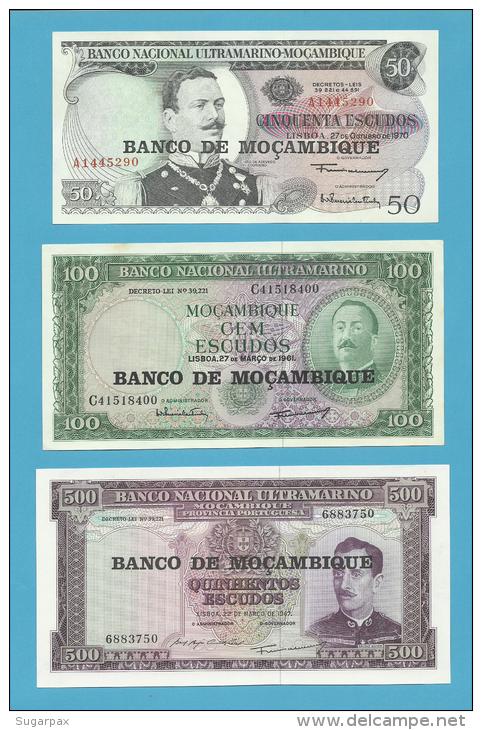 MOZAMBIQUE - 50 + 100 + 500 ESCUDOS - ND ( 1976 ) - UNC. - Mozambico