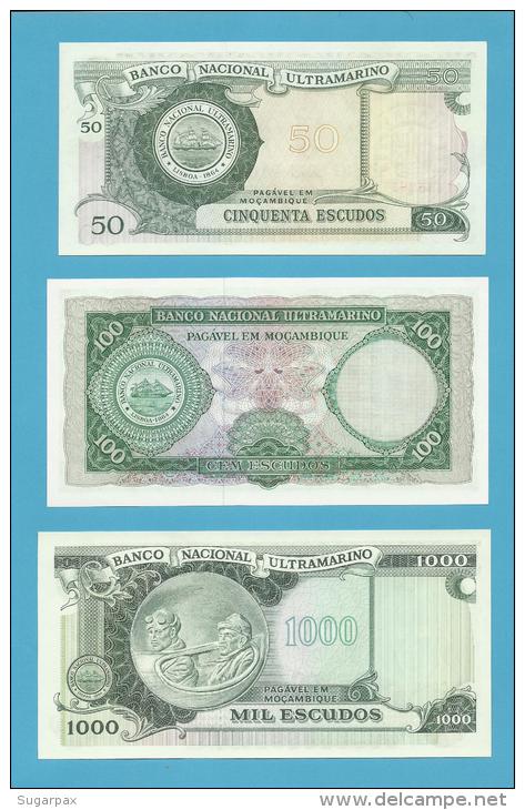 MOZAMBIQUE - 50 + 100 + 1000 ESCUDOS - ND ( 1976 ) - UNC. - Mozambico