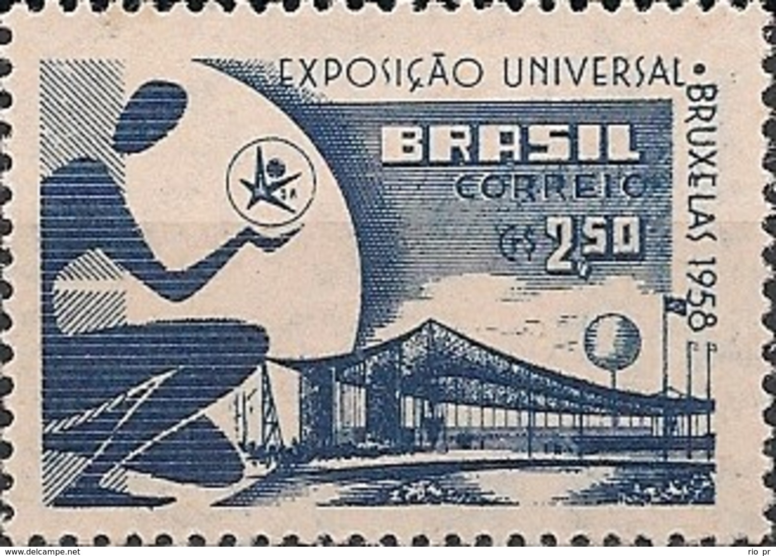 BRAZIL - WORLD'S FAIR, BRUSSELS - EMBLEM AND BRAZILIAN PAVILION 1958 - MNH - Unused Stamps