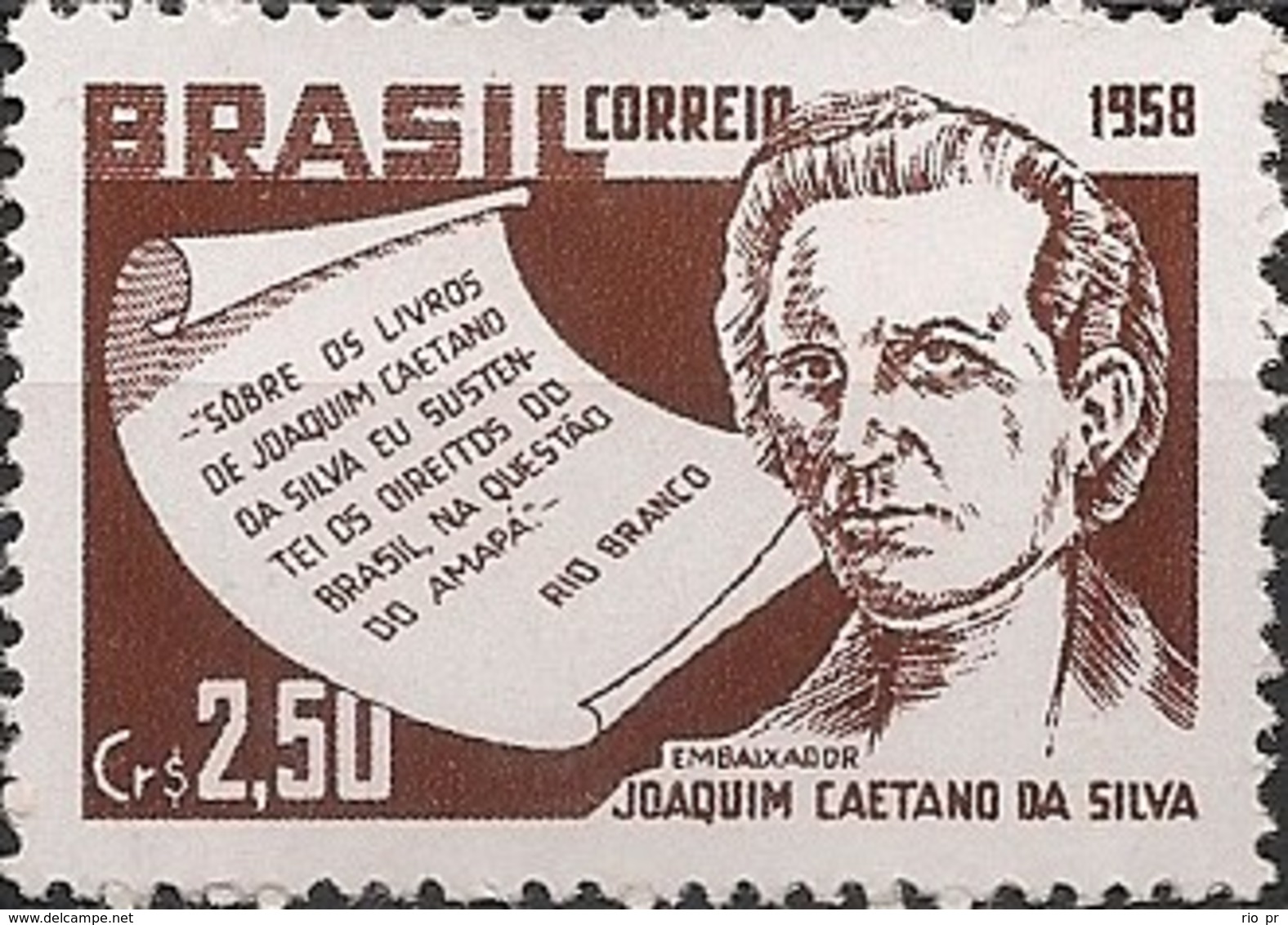 BRAZIL - JOAQUIM CAETANO DA SILVA (1810-1873), SCIENTIST AND HISTORIAN 1958 - MNH - Ungebraucht