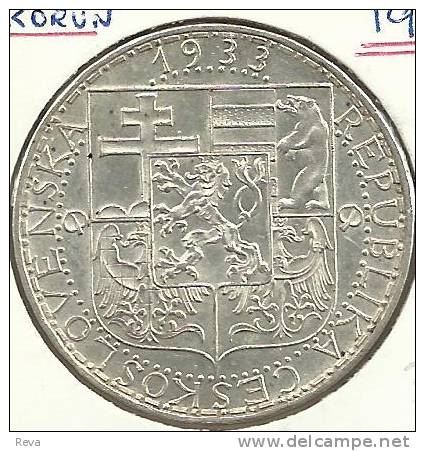 CZECHOSLOVAKIA 20 KORUN 3 MEN FRONT SHIELD BACK 1933 AG SILVER AUNC KM17 READ DESCRIPTION CAREFULLY !!! - Tchécoslovaquie