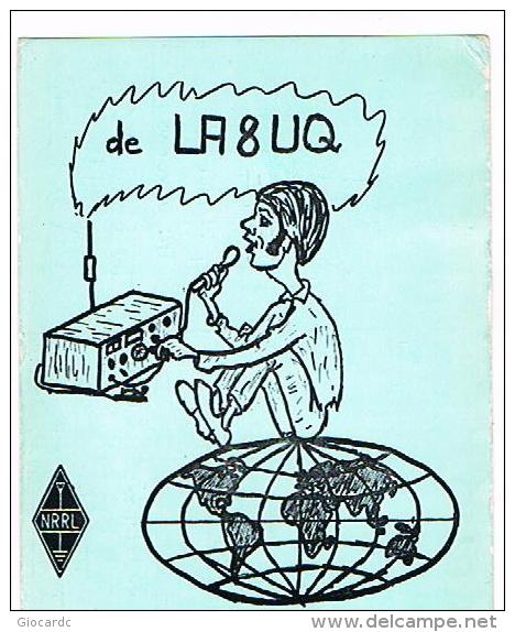 QSL CARD - NORVEGIA (NORWAY) - 1974 STOKKE, MAN ON THE GLOBE   -  RIF. 107 - Radio Amatoriale