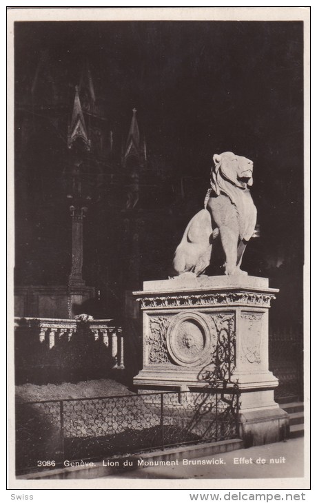 GENÉVE LION DU MONUMENT BRUNSWICK - Genève