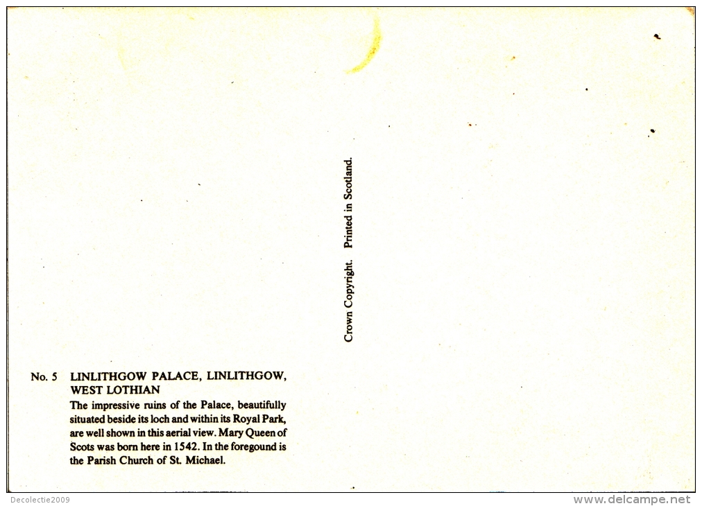 BT18642 Linlithgow Palace Linlithgow   2 Scans - West Lothian
