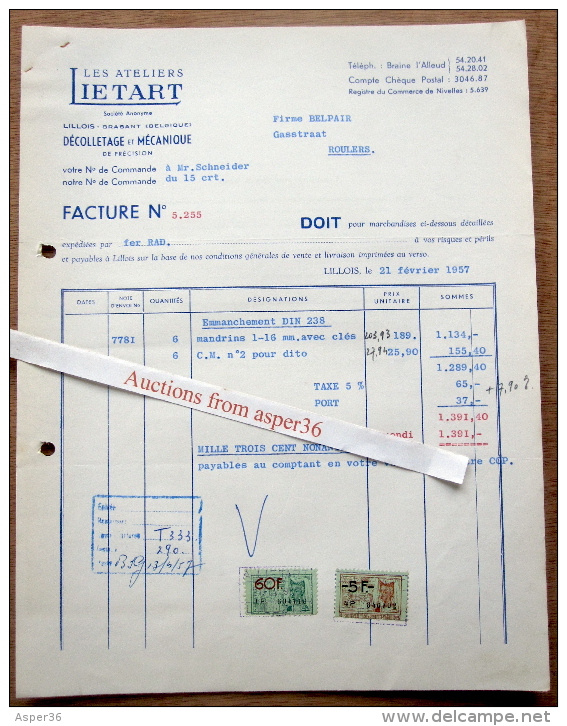 Mécanique De Précision, Ateliers Lietart, Lillois (Witterzée) 1957 - 1950 - ...