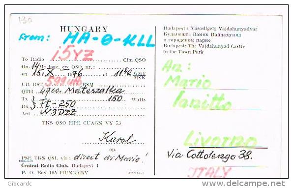 QSL CARD - SVIZZERA  (SWITZERLAND) - 1967 RUEGGISBERG, BUNDESHAUS BERN     -  RIF. 128 - Radio Amatoriale