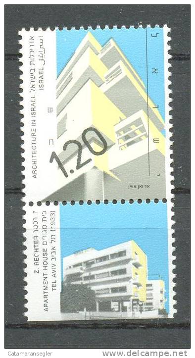 Bale1038-I 1 Ph-L - ISRAEL . 1990. ARCHITECTURE , Philex/Michel  1175  MNH/postfrisch - Unused Stamps (with Tabs)