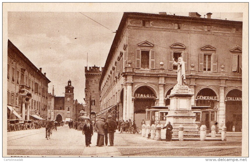 [DC7358] FERRARA - PIAZZA COMMERCIO - PALAZZO COMUNALE - Old Postcard - Ferrara