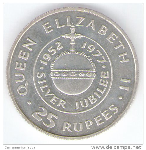 SEYCHELLES 25 RUPEES 1977 AG SILVER JUBILEE - Seychelles