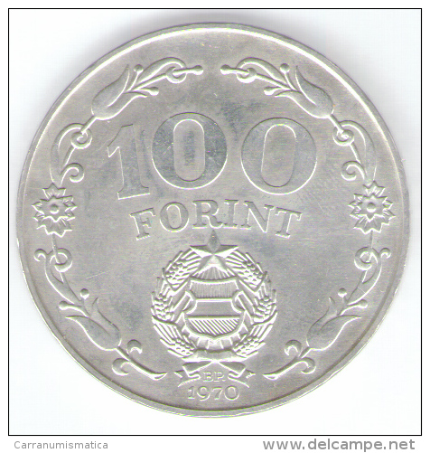 UNGHERIA 100 FORINT 1970 AG SILVER - Hungría