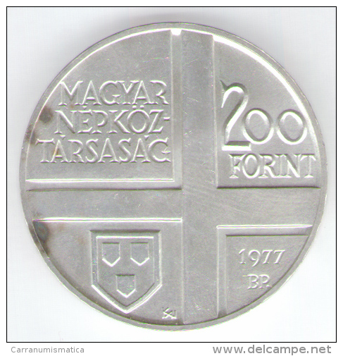 UNGHERIA 200 FORINT 1977 AG SILVER MANYOKI ADAM - Hungary