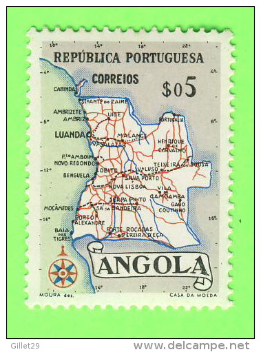 TIMBRES, ANGOLA - CARTE GÉOGRAPHIQUE- TIMBRE NEUF - - Angola