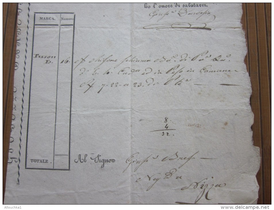 RARE 1828 Lettera Di Vettura + Fiscale G.D. Negoziante In Torino Italie Italia G. Bresso - Brés  Nizza Nice France - Italia