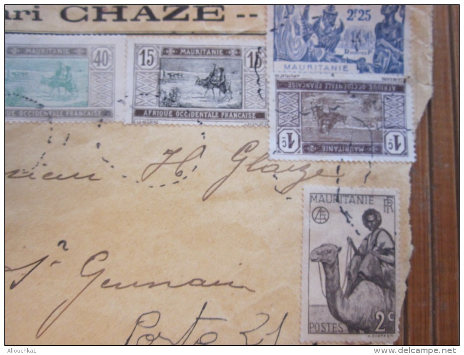 Devant De Lettre H. Chaze Affr Composé Timbre De Mauritanie Ex Colonie Française Pour Saint-Germain à Fort-Lamy - Lettres & Documents