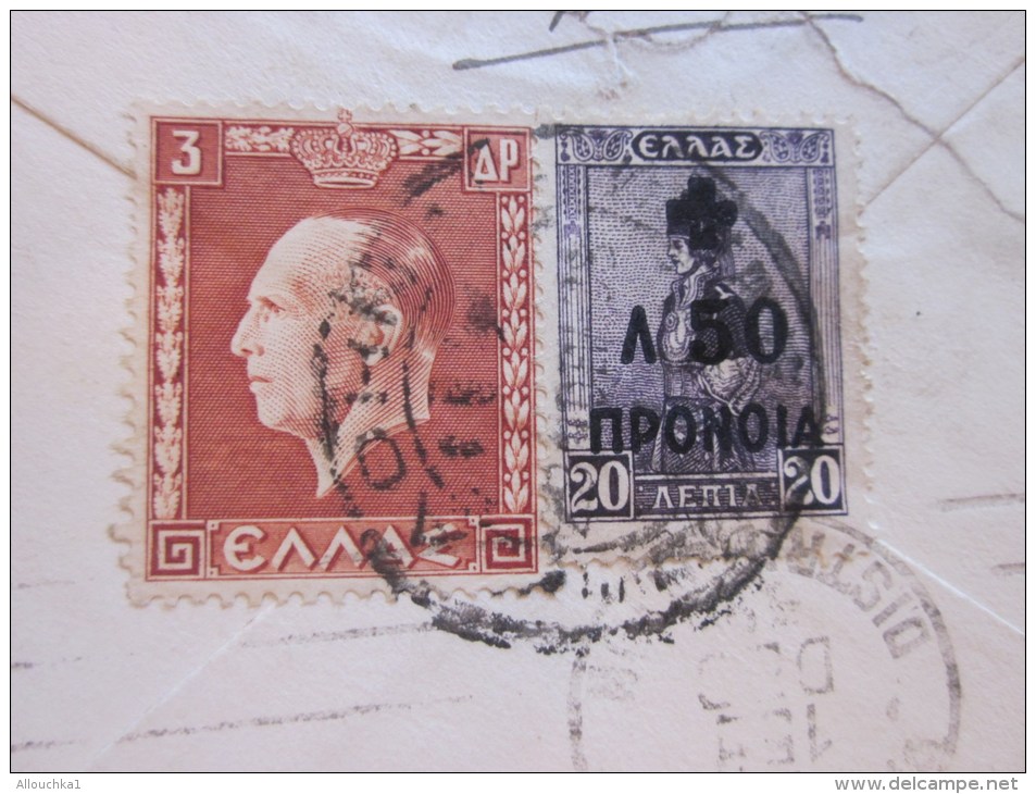 1938 Lettre Mignonnette De Grèce Greece Affranchissement Timbres Surchargé Pour Paris-17e - Covers & Documents