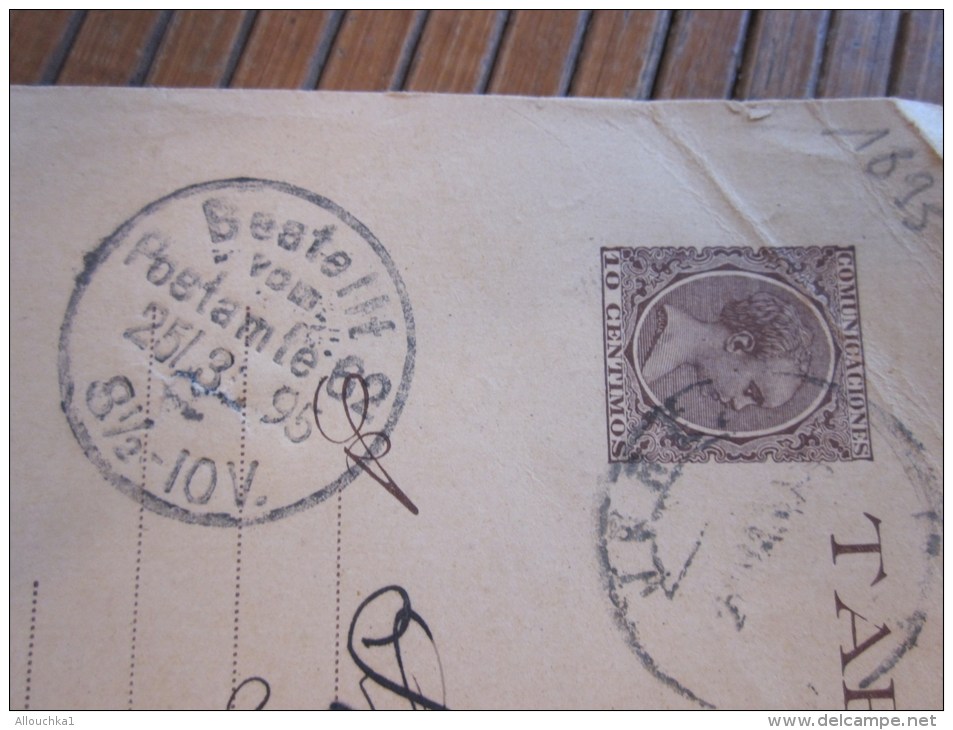 Entier Postal Entier Postaux Tarjeta Postal Espagne Espa&ntilde;a 25/3/1895 Pour Berlin Allemagne - 1850-1931