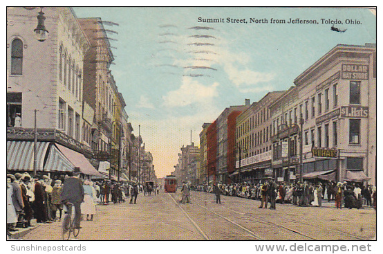 Summit Street North From Jefferson Toledo Ohio 1914 - Toledo