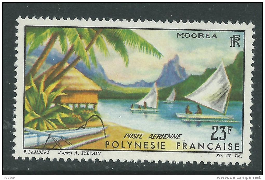 Polynésie PA N° 9  X Paysage De Moorea,   Trace De Charnière Sinon TB - Unused Stamps