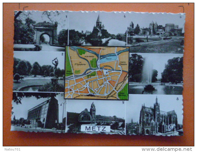 V09-56-moselle-metz--multivues-plan- 8 Vues--carte Photo--voir Le Dos - Metz Campagne