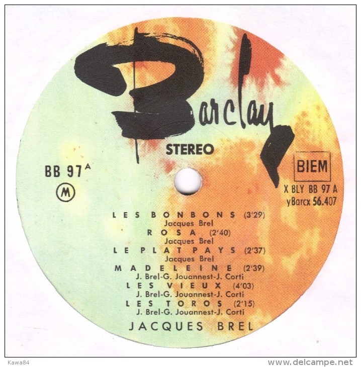 LP 33 RPM (12")  Jacques Brel  "  Chante En Multiphonie Stéréo  " - Other - French Music