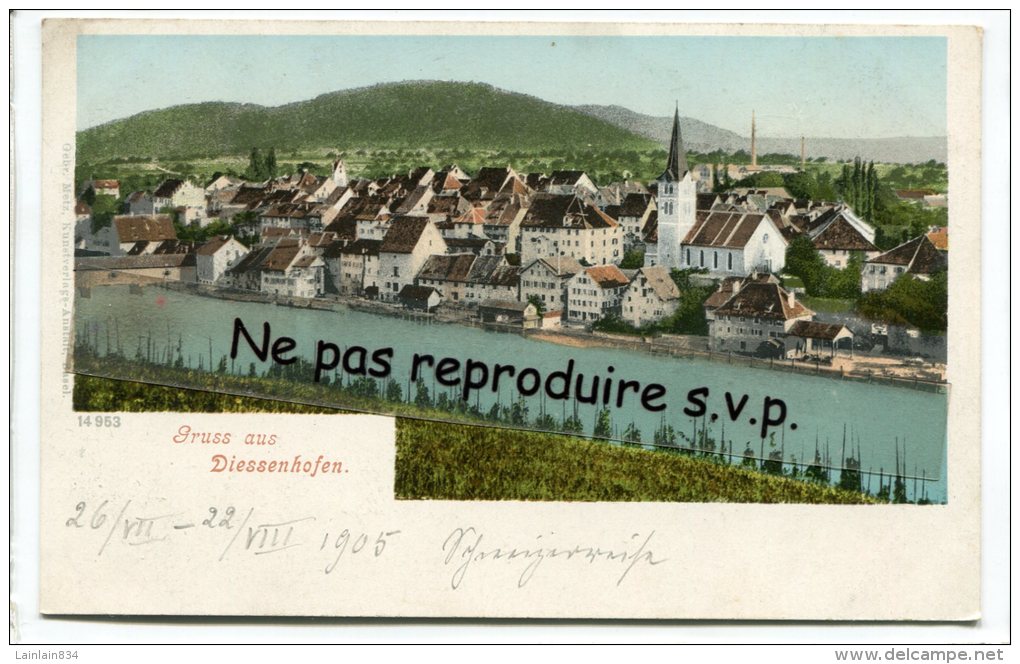 - Gruss Aus Diessenhofen, Précurseur, Splendide, Non écrite, Datée 1905, TBE, Scans. - Diessenhofen