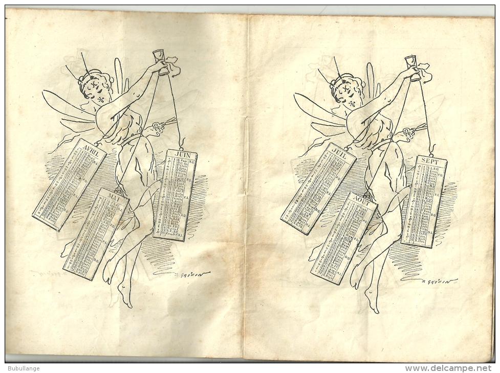 Almanach Des Parisiennes Par Grévin 1878, Calendrier,publicités,dessins Humoristiques, 50 Pages, DIM: 21cm X 14.5c - Autres & Non Classés