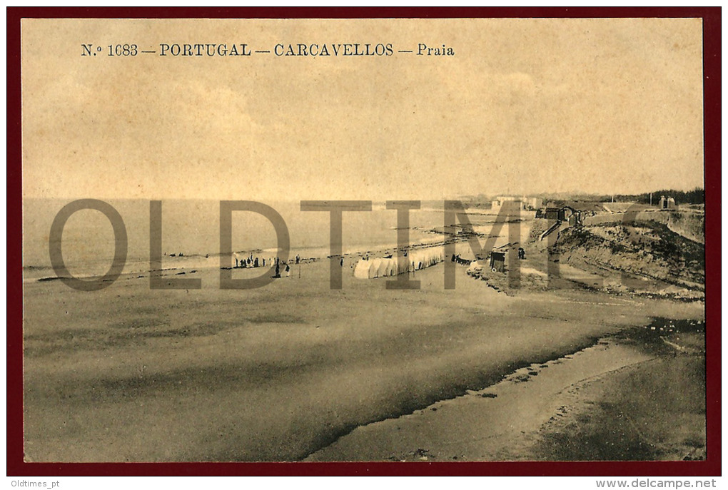 CARCAVELOS - A PRAIA - 1910 PC - Lisboa