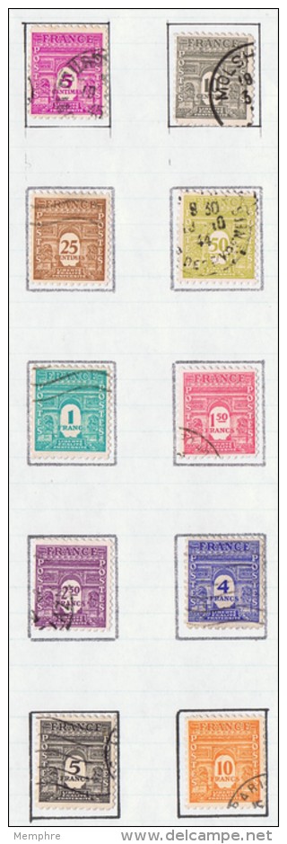 Première Sére &laquo;Arc De Triomphe&raquo; Valeurs Dans La Couleur Du Timbre  Série Complète Oblitérée - Used Stamps