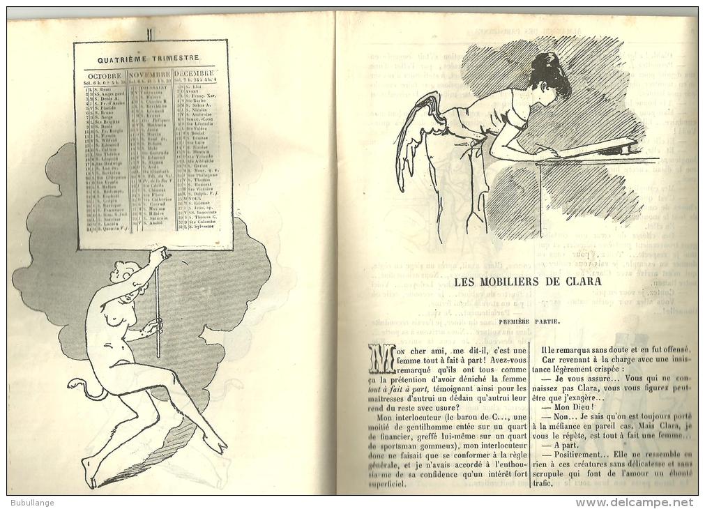 Almanach Des Parisiennes Par Grévin 1888, Calendrier,publicités,dessins Humoristiques, 50 Pages, DIM: 21cm X 14.5c - Autres & Non Classés