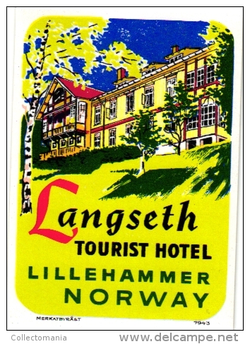 13 HOTEL LABELS Noorwegen  NORWAY NORVEGE Lillehammer  Mandal  Tronheim  Loen Alexandria  Grand Kristiansund - Hotel Labels